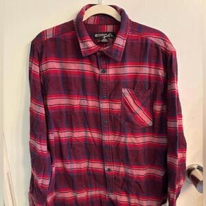 Kyodan Men's Red Plaid Flannel Shirt
